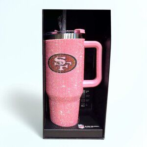 San Francisco 49ers Pink Bling Tumbler 46 Oz Insulated NFL Tailgate Party NEW